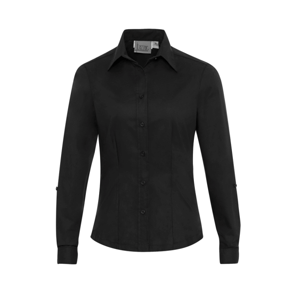 Oxford Thai Black Double Function Long Sleeve Blouse For Women